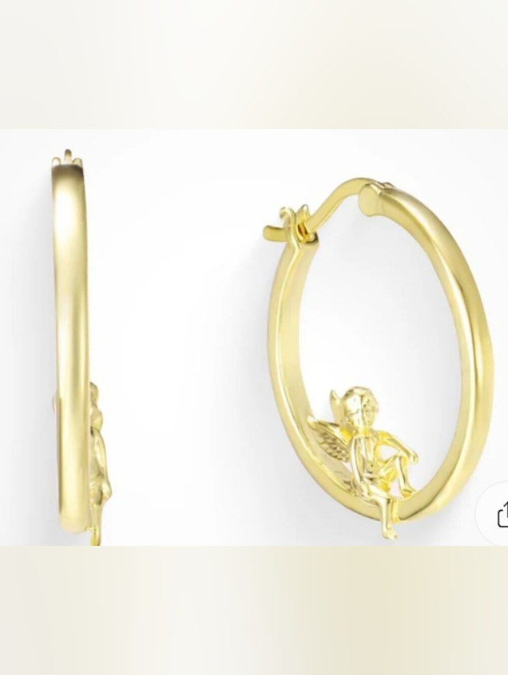 Gold Guardian Angel Earrings